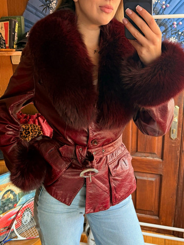 Damen lederjacke kurz - damen, bordeaux