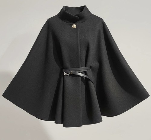 Poncho damen schwarz - schwarz, elegant