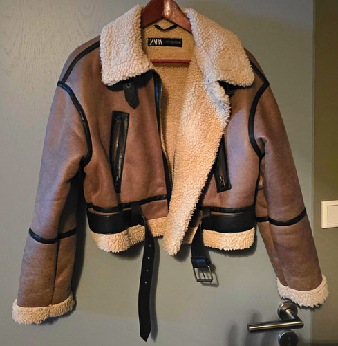 Zara damen bikerjacke braun - zara,