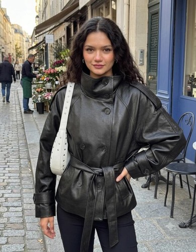 Damen oversize lederjacke - oversize,